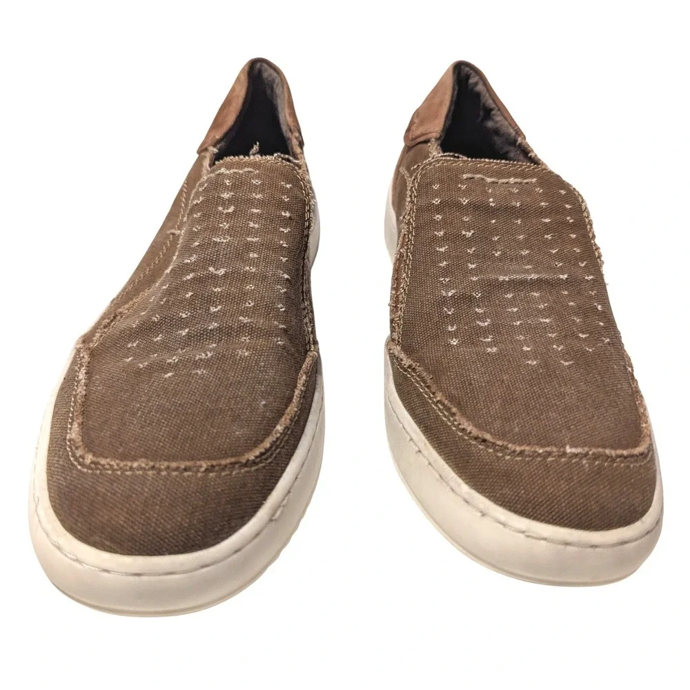 Roan by Bed Stu Kayson Mens Brown Textile Leather Slip On Sneakers Size 11